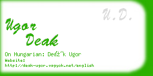 ugor deak business card